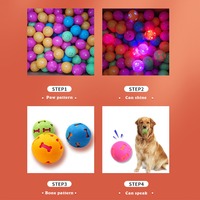 Nouvelle balle en TPR indestructible et lavable pour animaux de compagnie, avec empreintes de pattes creuses, résistante aux morsures, jouet élastique pour chien, balle qui couine