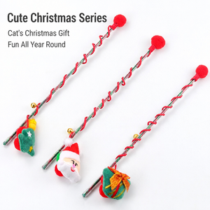 PAIPET Baguette de <span class=keywords><strong>chat</strong></span> de Noël, jouet en peluche sur corde avec clochette dans un coffret cadeau, jouet interactif pour <span class=keywords><strong>chat</strong></span> d'intérieur, vente en gros - Product Image 4