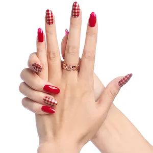 Nail Art Design Most Popular Diy Red Strip Henna Nail Sticker Water Transfer Silicone Sticker For Nail