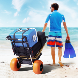 Custom Sand Dolly <b>Cart</b> with Big Balloon Wheels Folding Collapsible Garden Wagon for Fishing Beach Camping <b>Tools</b> - Product Image 5