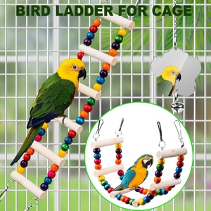 7 Pièces Jouets et Accessoires en Bois pour Oiseaux : Perroquets, Petits Conures, Cockatiels - Perchoirs, Balançoires, Échelles, Balançoires d'escalade 18' - Product Image 4