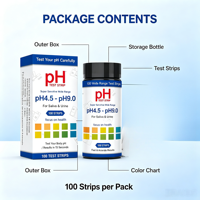 Tiras Reactivas Rápidas para pH 4.5-9, Papel de Prueba Sensible para Muestras de Fluidos Corporales y Agua, Suministro de Marca Privada