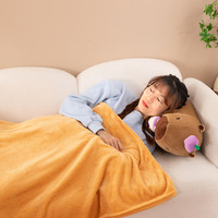 Nouveau produit Capybara dessin animé jouets en peluche climatiseur couette poupée Capybara peluche couverture ours cadeaux en gros