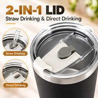 Gobelet isotherme en acier inoxydable 304 de 8 oz avec couvercle rabattable, mini-tasse portable pour café et lait, pour boissons froides et chaudes