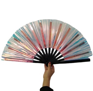 พัดมือพับได้ลายโฮโลแกรมพลาสติก PVC คุณภาพสูง ขนาด 33 ซม. สำหรับงานปาร์ตี้ - Product Image 3