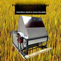 Décortiqueuse à riz portable légère à pédale, batteuse manuelle à pied pour céréales et blé, idéale pour l'agriculture à petite échelle
