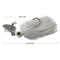 Leurre de pêche Chatterbait avec jupe en silicone et spinner vibrant, 15g/0.53OZ, pour la pêche au bar, à la truite, en eau douce et en eau salée