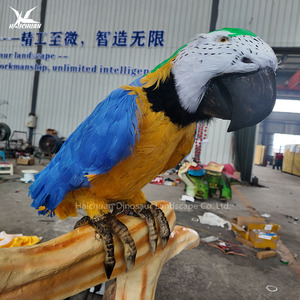 Mô hình vẹt xanh và vàng đứng trên gốc cây nhà máy động vật hoạt hình haichuan lớn giả thực tế Vẹt - Product Image 1