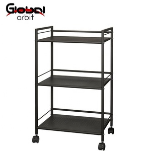 Chariot en métal en fer pliable écologique de type debout avec double niveaux pour l'utilisation de la vaisselle et du bol - Product Image 3