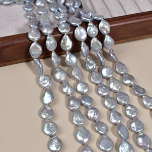 Perles en forme baroque blanches, perles d'eau douce naturelles, gouttelettes, matériaux de fabrication de bijoux faits à la main, accessoires, perles grises en vrac - Product Image 1