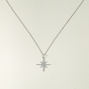 Collier Pendentif Boussole Étoile Polaire en Or Massif Superposé Minimaliste de Luxe avec Diamant Céleste Délicat, Bijou Fin, Cadeau pour Femme - Product Image 1