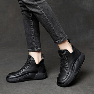 Handmade Retro 2023 Women's V-Shaped Short <b>Boots</b> Cowhide Upper Platform Ankle Bootie <b>Soft</b> Bottom <b>Soft</b> Surface Autumn Winter - Product Image 5