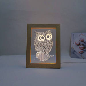 Marco <span class=keywords><strong>DE</strong></span> FOTOS 3D inteligente personalizado, luz nocturna <span class=keywords><strong>de</strong></span> madera, lámpara <span class=keywords><strong>de</strong></span> mesa con imagen <span class=keywords><strong>de</strong></span> madera USB, 3 <span class=keywords><strong>colores</strong></span> para Navidad, boda, fiesta, cumpleaños - Product Image 2