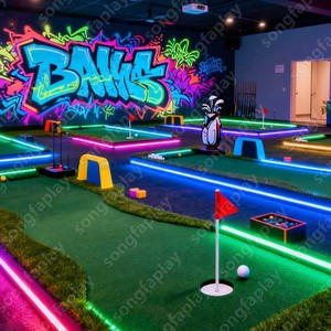Terrain de mini-golf Sqarcade style forêt, version LED lumineuse de nuit, pour centres de villégiature, parcs d'attractions, usage commercial, personnalisable - Product Image 3