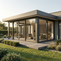Puertas Plegables Modernas de Vidrio con Marco de Aleación de Aluminio para Terraza, Patio, Entrada de Vivienda o Villa