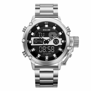 Top Luxury Men's Quartz Watches Stainless Steel Nylon Watches Dual Display <b>Digital</b> Quartz Watches Multifunctional Waterproof - Product Image 2