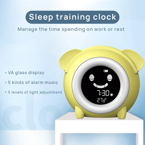 Cartoon Cat LCD Digital <b>Clock</b> with <b>LED</b> Color Light Nap Alarm USB Powered for Outdoor Sleep Training Children's Quartz Movement - Product Image 2