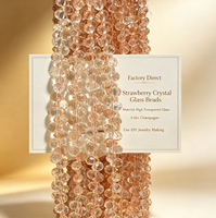 Perles de verre fraise effet cristal lisse, en vrac, pour la fabrication de bijoux faits main – Vente chaude