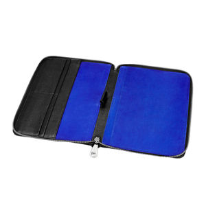 Vegan Leather Zipper Card Holder Folio Customized Leather Gift Zipperd <strong>Padfolio</strong> - Product Image 3