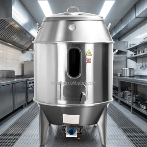 Forno a <span class=keywords><strong>Gas</strong></span> e Carbone 80-90 cm a Doppio Uso con Vetro Temperato Trasparente per Arrostire Anatra, Costolette di Agnello e Snack - Alta Produttività - Product Image 1