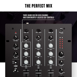Clavax CLMC-M4 Professionele 3-kanaals Eq Krasbestendige Dj Mixer Console Vervangbare Cross-Overs Met Omgekeerde En Hellingcontroles - Product Image 5