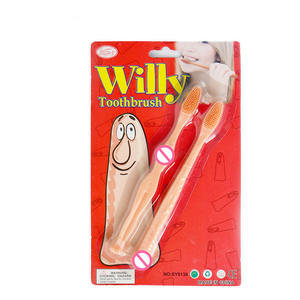 Brinquedo para Festa de Despedida de Solteira, 2 Peças/Conjunto, Acessórios Sexuais Engraçados em Forma de Pênis e Seios, Escovas de Dente para Festa de Despedida de Solteiro - Product Image 1