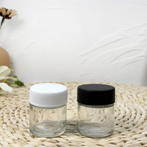 Bocal en verre transparent de haute qualité de conception à l'épreuve des enfants de grand volume avec couvercle CR noir - Product Image 5