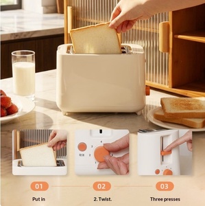 Tostadora Eléctrica Vertical Automática Blanca para Desayuno, Tostadora de 2 Rebanadas para Pan Grueso, Modelo BT036 - Product Image 5