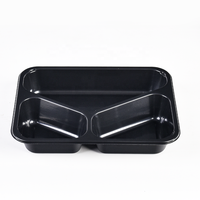 Contenants jetables pour repas, micro-ondables, en plastique CPET, boîtes d'emballage pour salades, 3 compartiments, barquettes alimentaires CPET