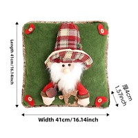 Coussin décoratif de Noël 3D en velours doux, motif bonhomme de neige et renne, carré, pour canapé, cadeau de fêtes