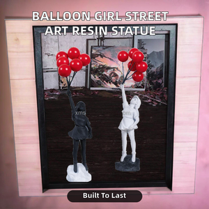 Figura Decorativa Moderna de Resina Pintada a Mano, Estilo Neo Banksy, Niña con Globo, Personalizable, para Decoración del Hogar, Escultura Coleccionable - Product Image 2