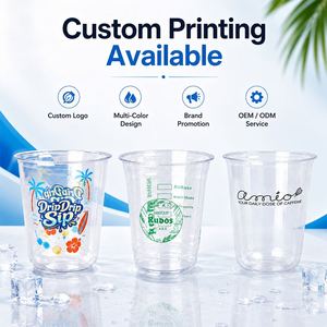 Vasos de Plástico Desechables en Forma de U con Logotipo Personalizado, 16 oz, PET Transparente, Impresión Digital para Bebidas Frías, Café Helado, Smoothies y Jugos - Product Image 2