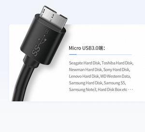 <span class=keywords><strong>Cable</strong></span> Micro B de alta velocidad de 3,0 a USB 3,0, soporte de 10 pines, 5Gbps para <span class=keywords><strong>disco</strong></span> <span class=keywords><strong>duro</strong></span> externo Seagate <span class=keywords><strong>WD</strong></span> Toshiba, <span class=keywords><strong>Cable</strong></span> USB Micro B - Product Image 6