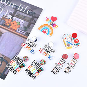 2025ต่างหูอะคริลิครูคน้ำหนักเบาสีสันดินสอห้อยต่างหูแอปเปิ้ลกลับไปโรงเรียนเครื่องประดับ - Product Image 1