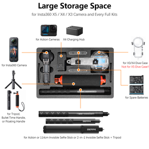 Estuche Rígido de Doble Capa de Gran Capacidad para Accesorios de Cámara de Acción, Compatible con Insta 360 X5/X4/X3 - Product Image 3
