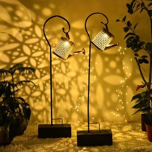 Lumières solaires d'extérieur étanches pour patio, jardin, allée, plantes et vignes, lumières féeriques suspendues en métal, effet cascade, arrosoir solaire lumineux - Product Image 1