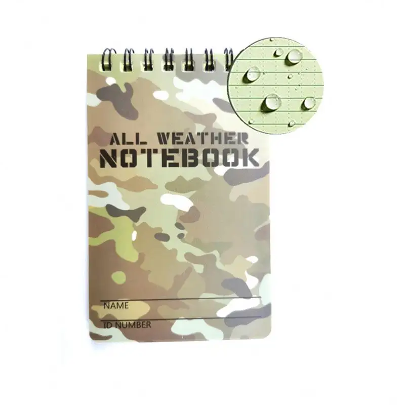 3X5 inch Rite in the rain All weather waterproof notebook Camo Top spiral notebook fro outdoor activities