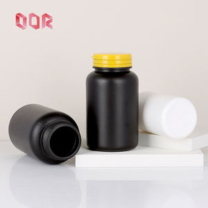 Envase de pastillas HDPE blanco y negro, botella de plástico de almacenamiento de cápsulas de vitaminas con tapas de extracción de lágrimas - Product Image 4