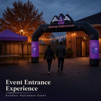 Arche gonflable pour salons professionnels, présentoir d'entrée pour salons professionnels, pour le marketing et l'activation de la marque