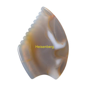 Logotipo personalizado ágata gris Gua Sha piedra Natural antiarrugas cara cuello masajeador herramienta borde dentado Jade herramientas de raspado para el cuerpo - Product Image 1