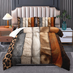 <span class=keywords><strong>Brown</strong></span> Animal In <span class=keywords><strong>Comforter</strong></span> <span class=keywords><strong>Set</strong></span> - Tiger Leopard Mô Hình Kỹ Thuật Số In Bộ Đồ Giường Với Điền, Đôi/Đầy Đủ/Nữ Hoàng/Vua Kích Thước - Product Image 3