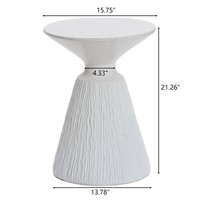 Table basse d'appoint sur piétement texturé en écorce d'arbre MgO, pour intérieur et extérieur, patio, jardin, mobilier de salon moderne et minimaliste