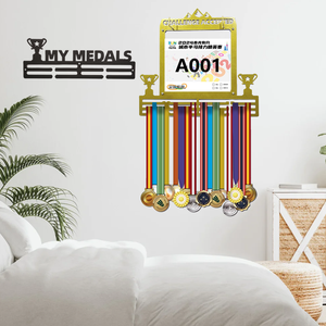 حامل كؤوس وميداليات خشبية شماعات مع رف عرض كؤوس الحائط لرف الكأس الفائز - Product Image 3