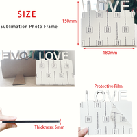 MDFSUB Cadre photo MDF sublimation pour la Saint-Valentin LOVE Sublimation Blanks cadre photo pour cadeaux Saint-Valentin