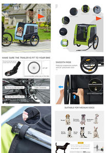 Para Brightbebe, remolque de bicicleta <span class=keywords><strong>plegable</strong></span> para perros, carrito para mascotas con accesorio de transporte de carga para bicicletas y paseos en bicicleta - Product Image 3