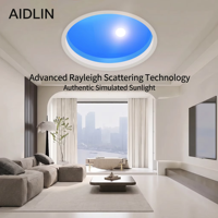 Lampe à rythme circadien intelligente AIDLIN 5,3 cm Slim Blue Sky Skylight à diffusion Rayleigh simulant la lumière du soleil pour bureau sans fenêtre