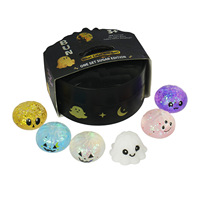 Ensemble de jouets anti-stress Halloween six-en-un : Jouet à presser fantôme mignon avec paillettes pour enfants, idéal pour cadeaux et décorations de fête