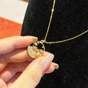 Collana con Ciondolo a Doppio <span class=keywords><strong>Pesce</strong></span> in Oro K, Gioielli di Moda Boutique, Gioielli all'Ingrosso per Negozi al Dettaglio - Product Image 6