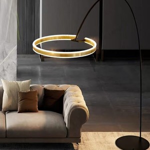 Luxury Floor Lamp Italian Style Living Room Bedroom LED Touch Control Adjustable Height Circular Standing Lamp - Product Image 4