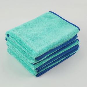 Serviette de lavage de voiture en microfibre polyester double face à tressage optimisé pour la collecte d'eau, avec bordure torsadée, directement de l'usine - Product Image 1